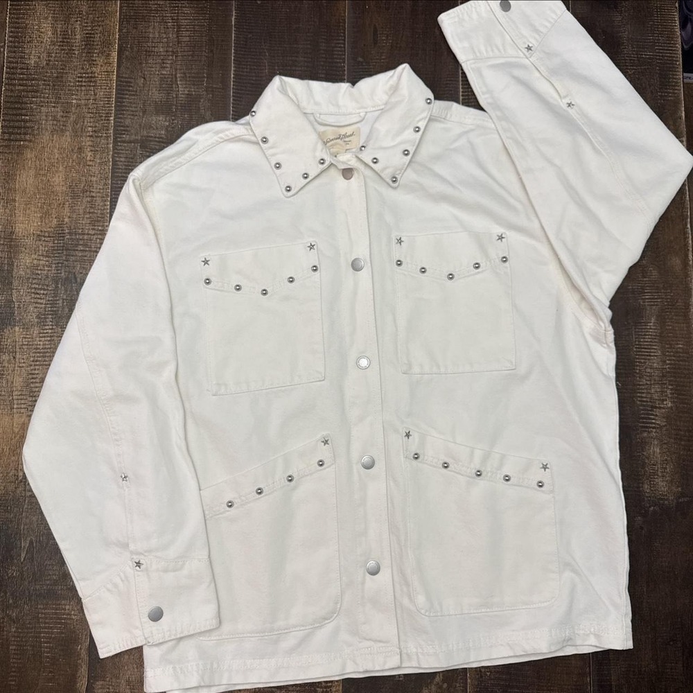 Universal Thread While Oversized Studded Denim Jacket